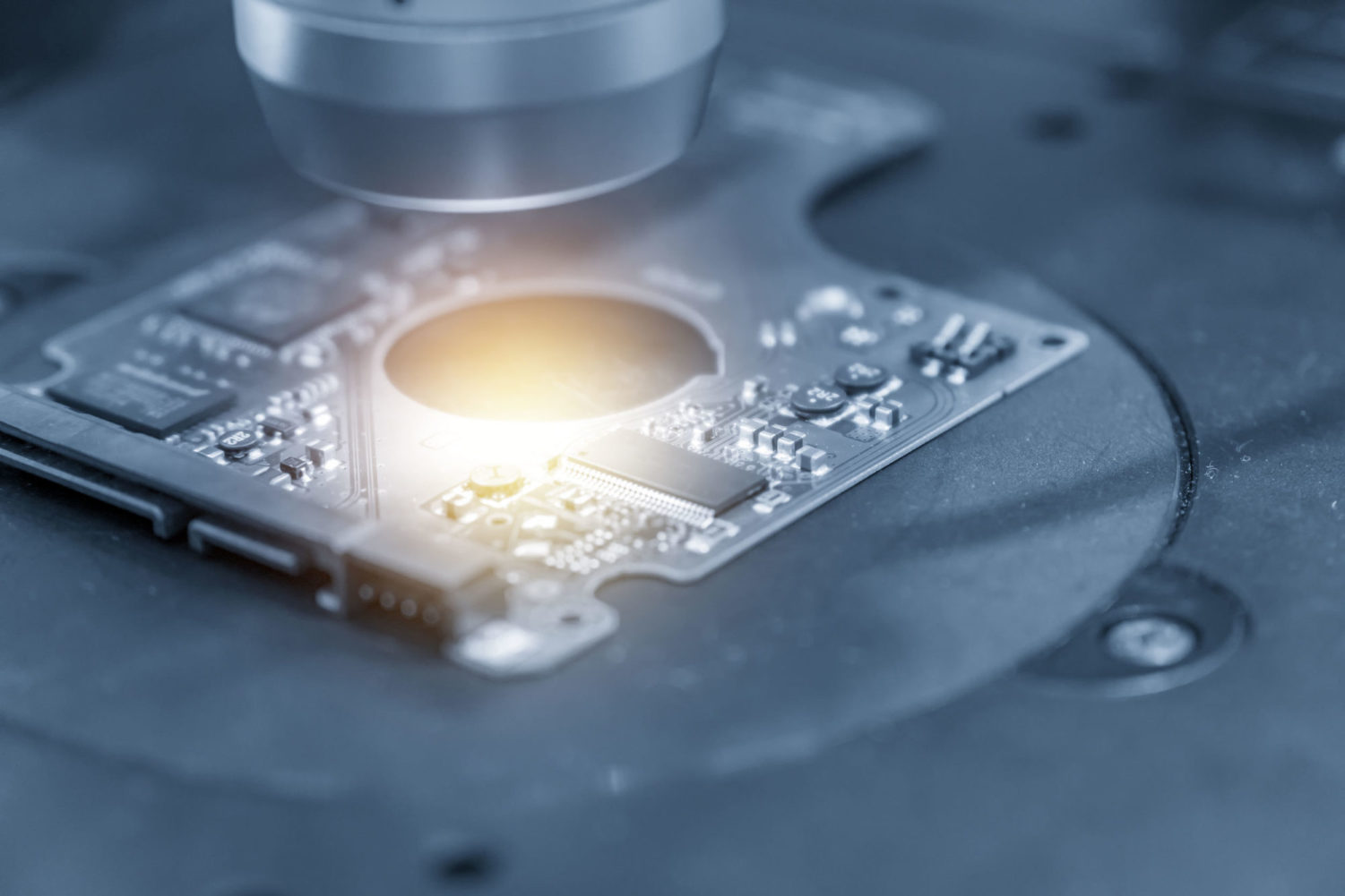 The abstract scene of the electronics circuit board with the tel